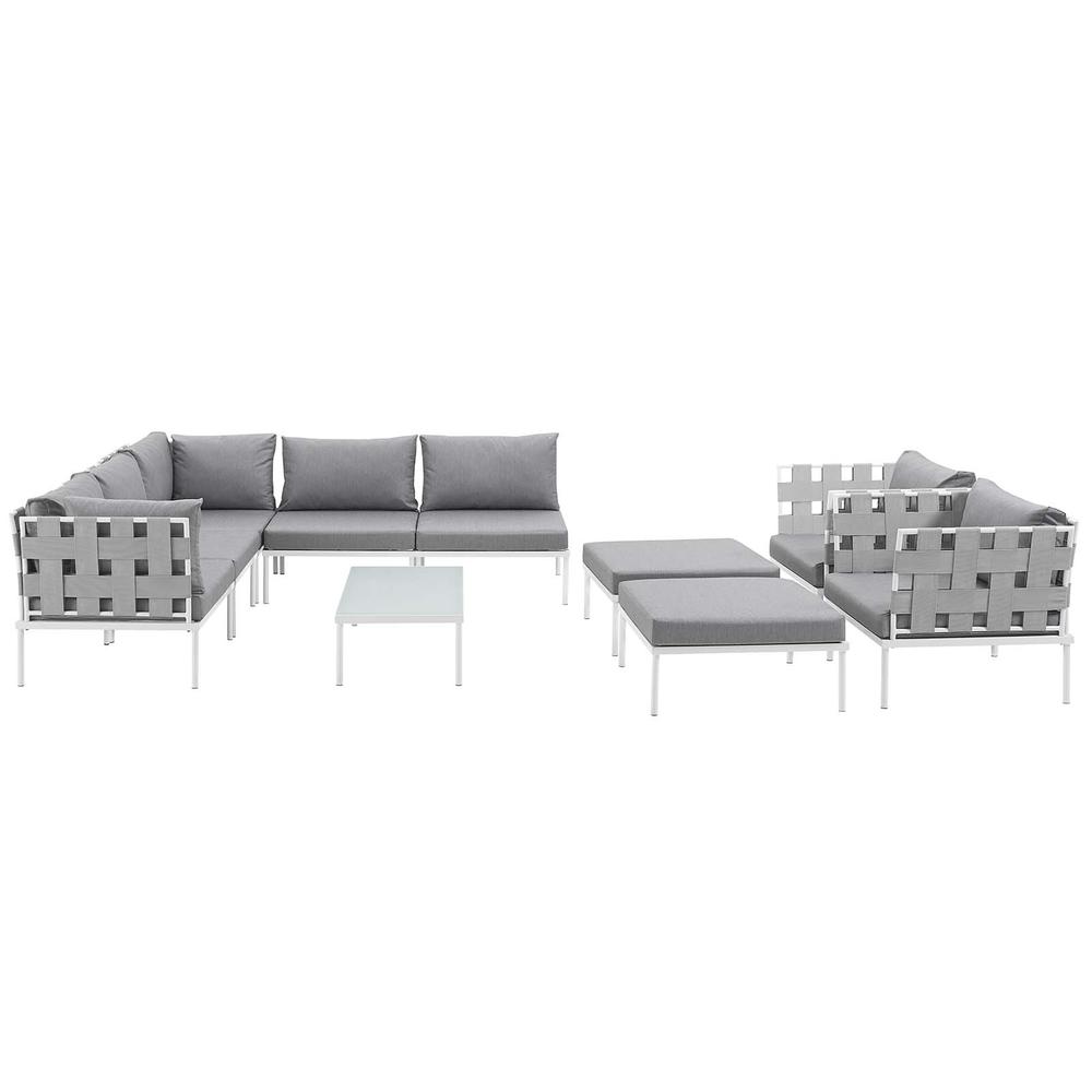 Harmony 10 Piece Outdoor Patio Aluminum Sectional Sofa Set. Picture 2