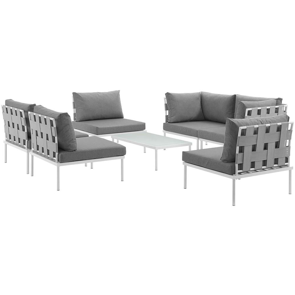 Harmony 7 Piece Outdoor Patio Aluminum Sectional Sofa Set. Picture 1