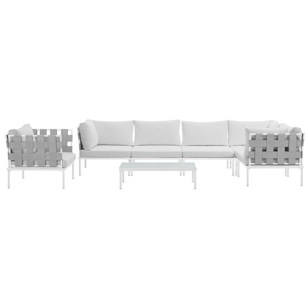 Harmony 7 Piece Outdoor Patio Aluminum Sectional Sofa Set. Picture 4