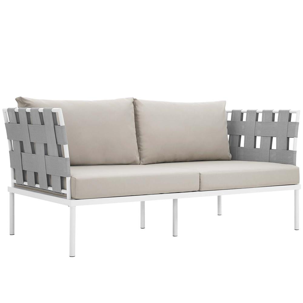 Harmony 5 Piece Outdoor Patio Aluminum Sectional Sofa Set. Picture 6
