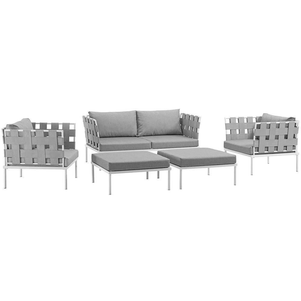 Harmony 5 Piece Outdoor Patio Aluminum Sectional Sofa Set. Picture 1