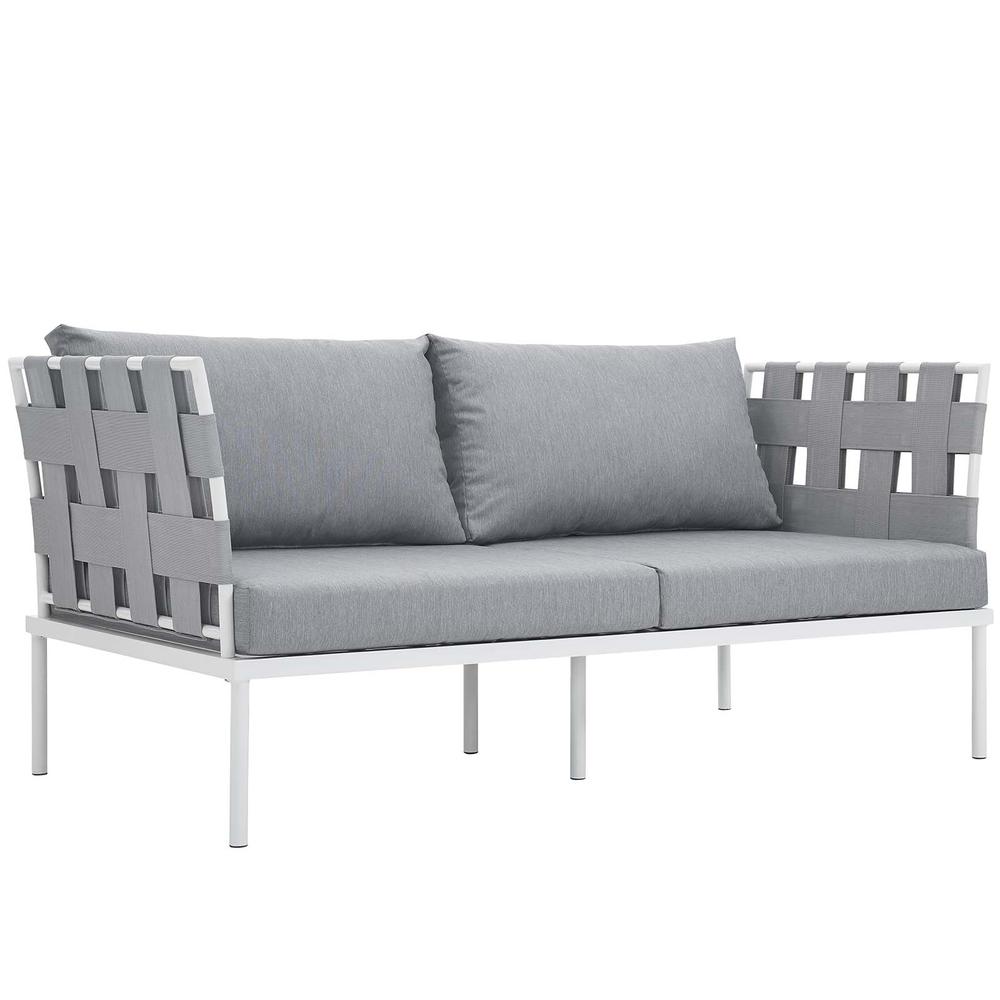 Harmony 5 Piece Outdoor Patio Aluminum Sectional Sofa Set. Picture 5