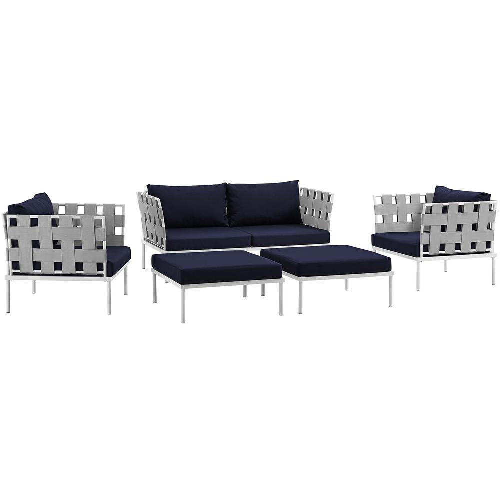 Harmony 5 Piece Outdoor Patio Aluminum Sectional Sofa Set. Picture 1