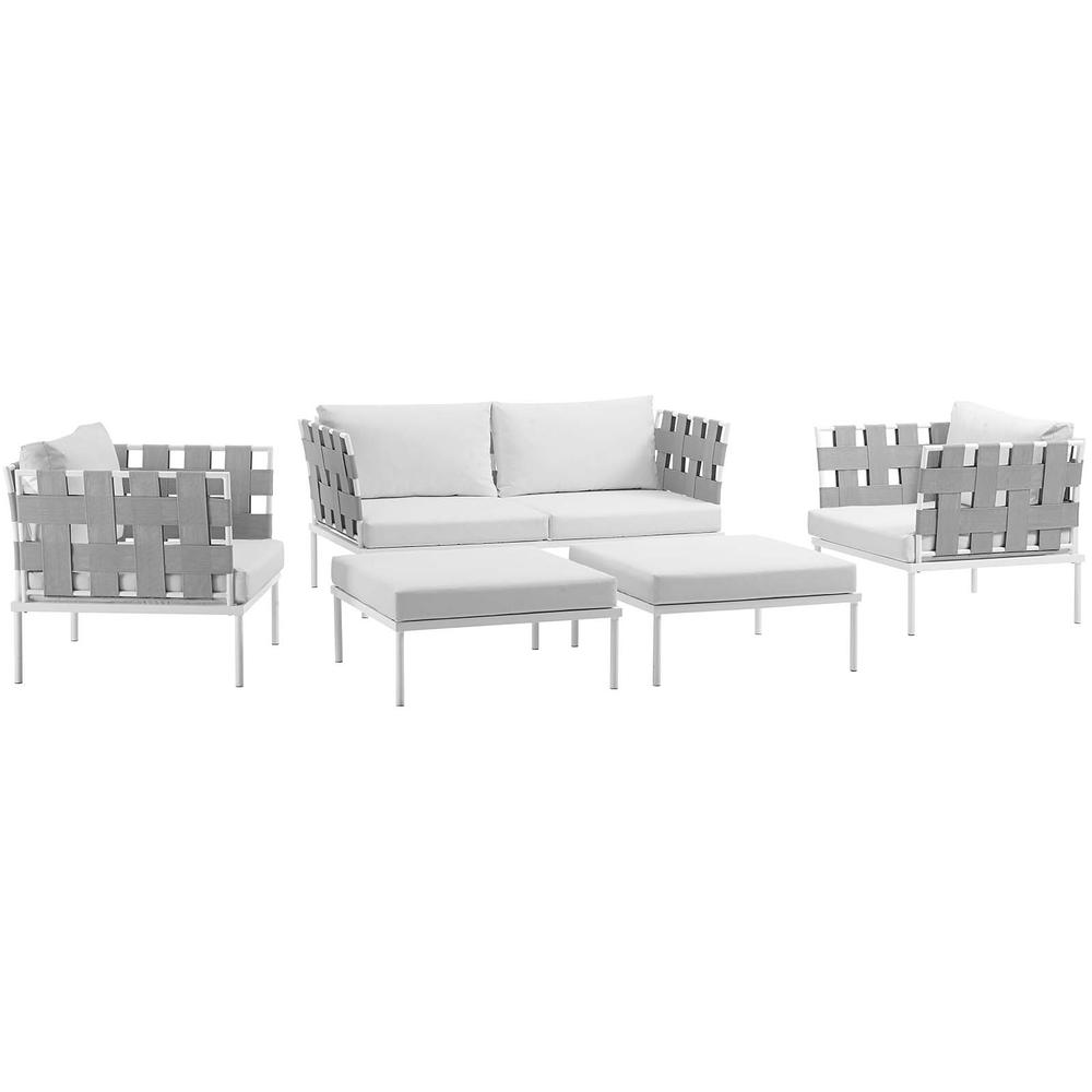 Harmony 5 Piece Outdoor Patio Aluminum Sectional Sofa Set. Picture 2
