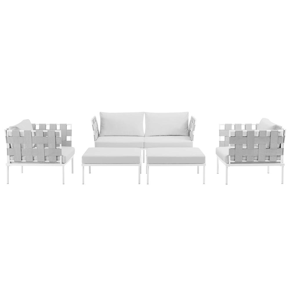 Harmony 5 Piece Outdoor Patio Aluminum Sectional Sofa Set. Picture 4