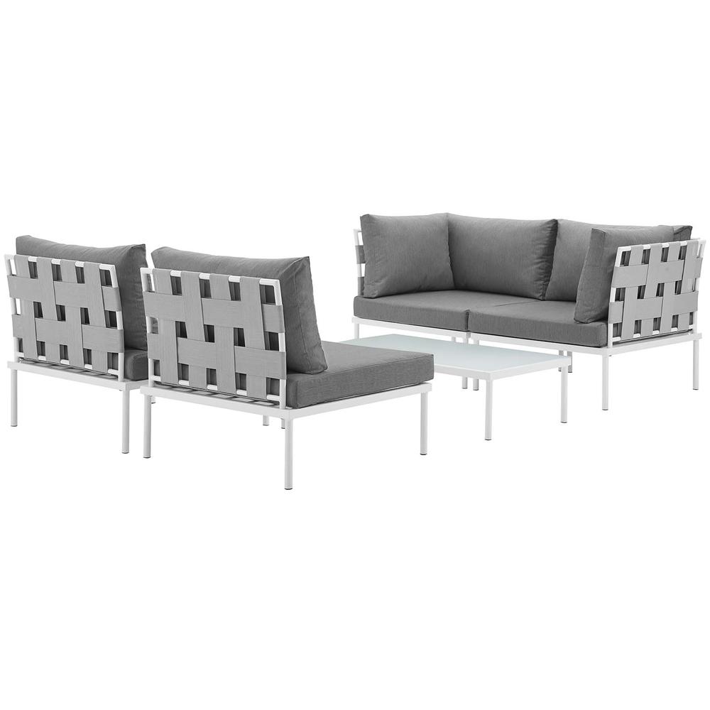 Harmony 5 Piece Outdoor Patio Aluminum Sectional Sofa Set. Picture 3