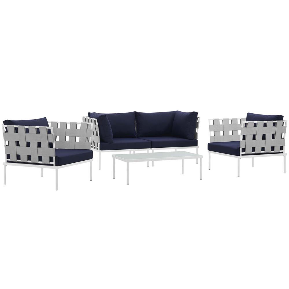Harmony 5  Piece Outdoor Patio Aluminum Sectional Sofa Set. Picture 2
