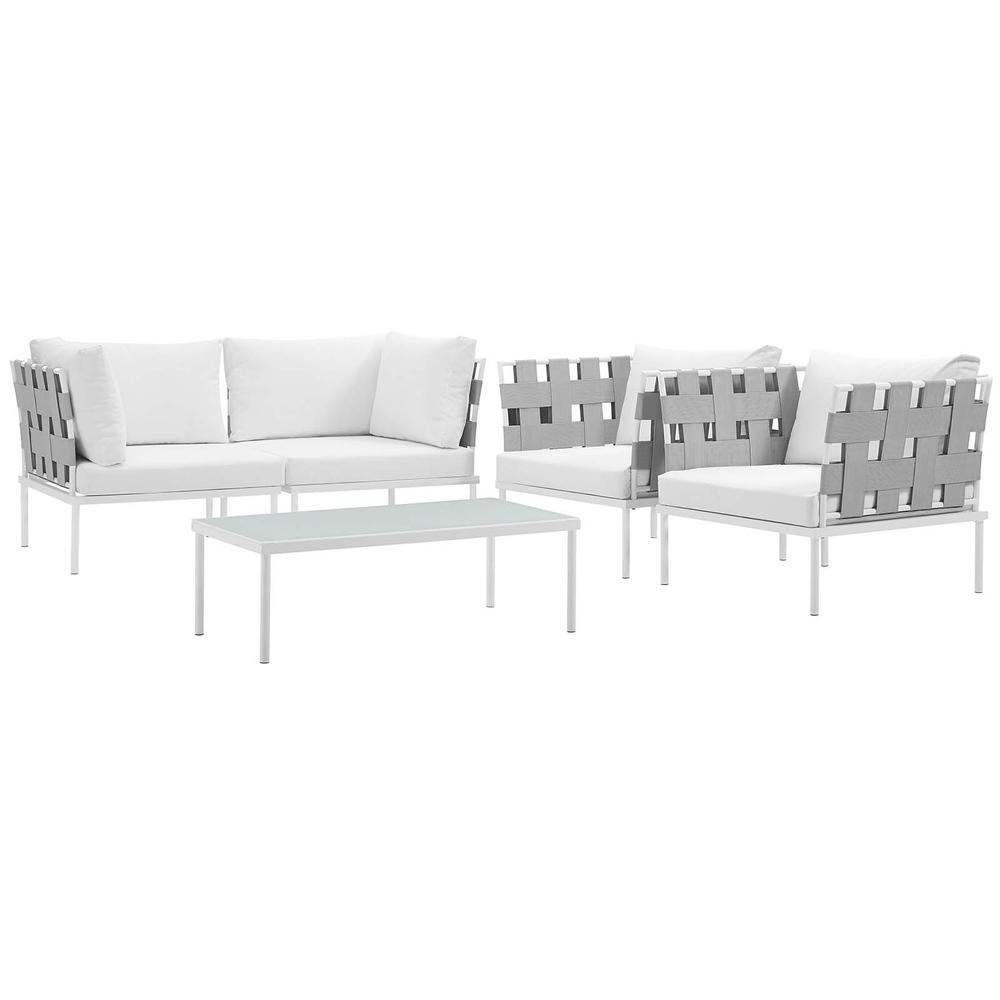 Harmony 5  Piece Outdoor Patio Aluminum Sectional Sofa Set. Picture 4