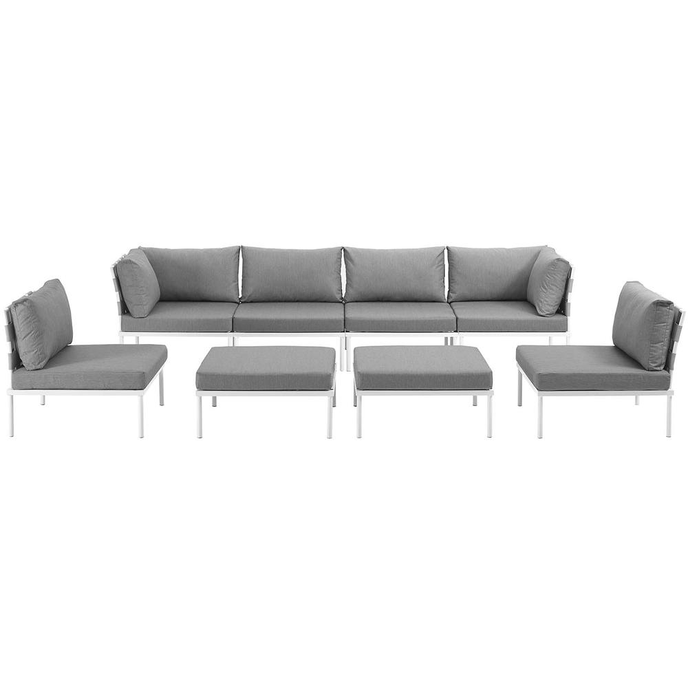 Harmony 8 Piece Outdoor Patio Aluminum Sectional Sofa Set. Picture 4