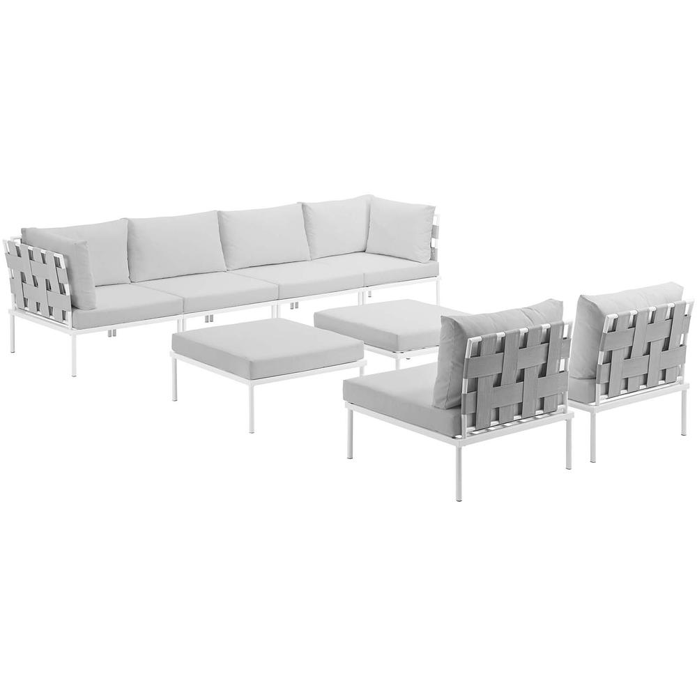 Harmony 8 Piece Outdoor Patio Aluminum Sectional Sofa Set. Picture 2