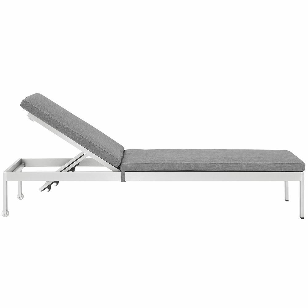 Shore Outdoor Patio Aluminum Chaise with Cushions. Picture 3