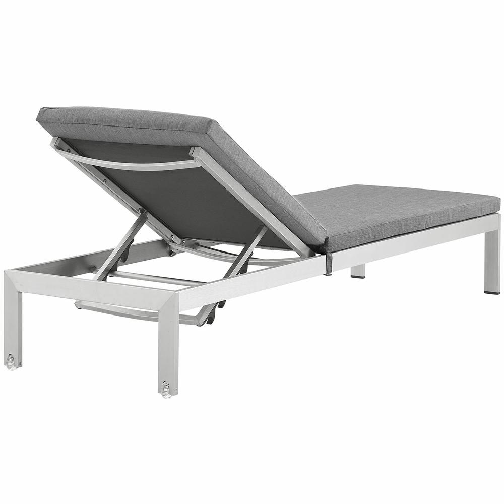 Shore Outdoor Patio Aluminum Chaise with Cushions. Picture 5