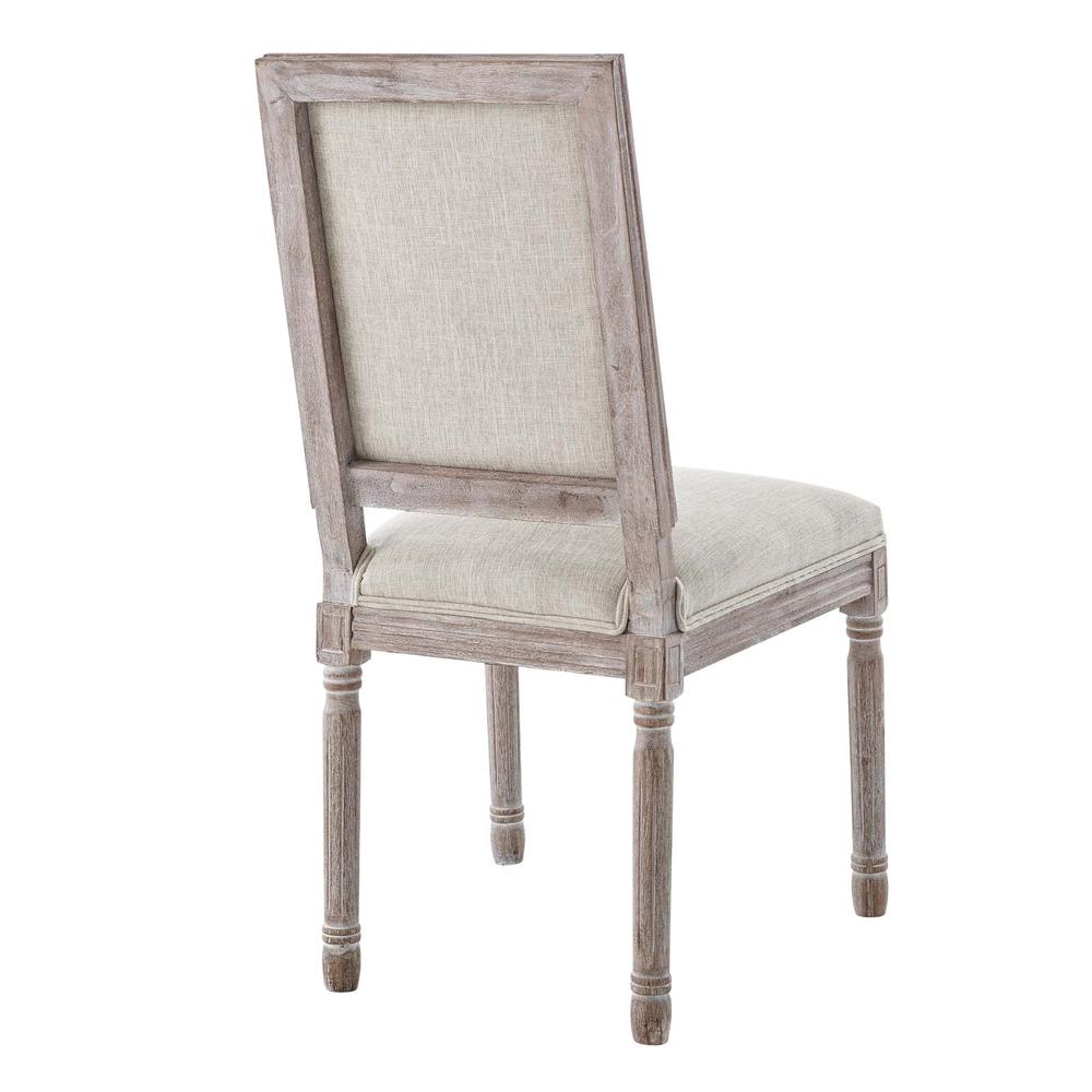 Court Vintage French Upholstered Fabric Dining Side Chair. Picture 3