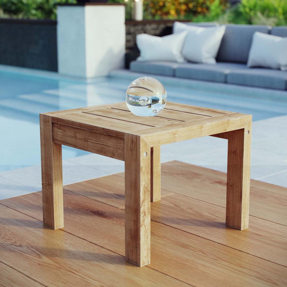 Upland Outdoor Patio Wood Side Table. Picture 5