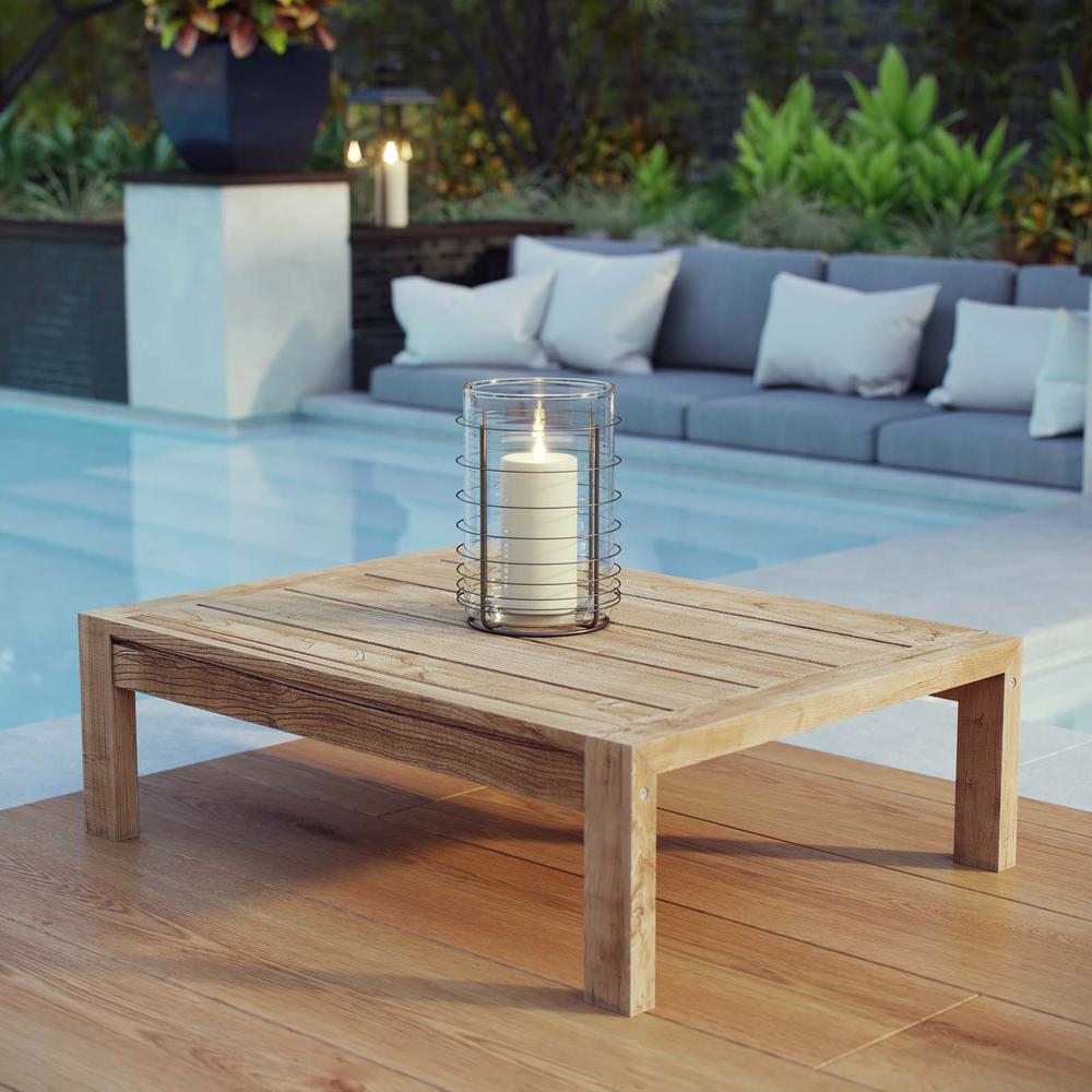 Upland Outdoor Patio Wood Coffee Table. Picture 4