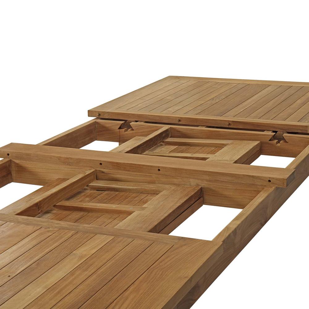 Marina Extendable Outdoor Patio Teak Dining Table. Picture 6