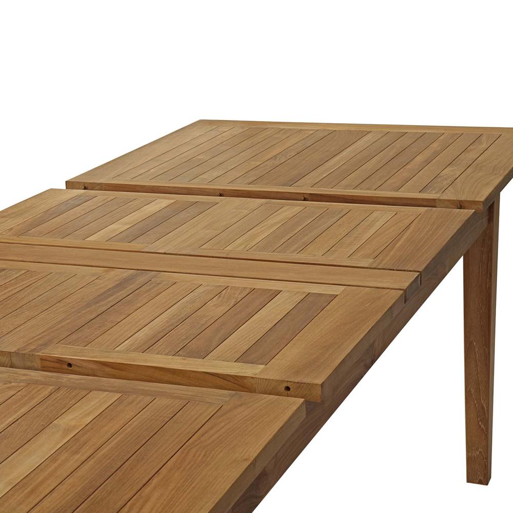 Marina Extendable Outdoor Patio Teak Dining Table. Picture 8