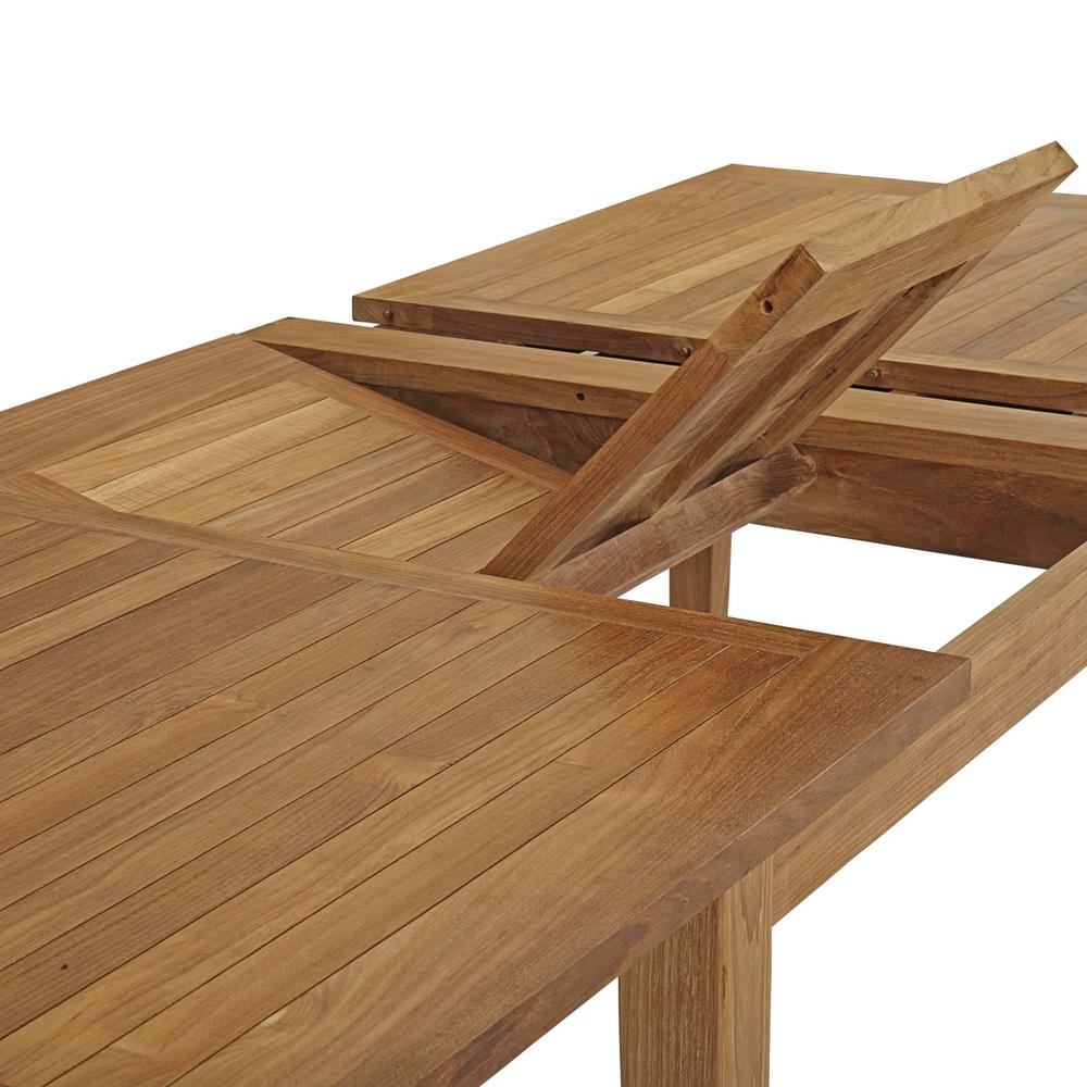 Marina Extendable Outdoor Patio Teak Dining Table. Picture 17