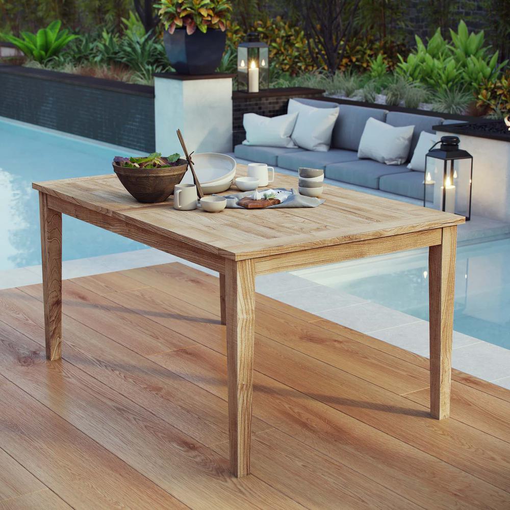 Marina Outdoor Patio Teak Dining Table. Picture 5