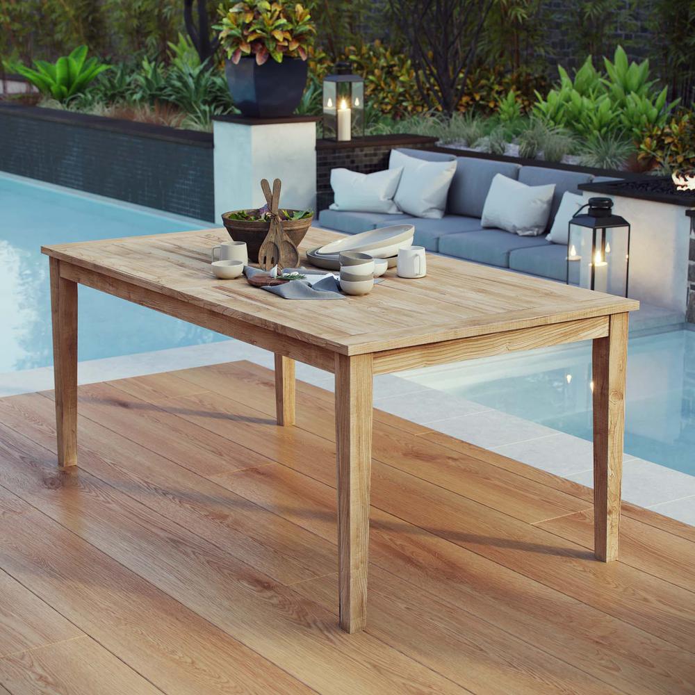 Marina Outdoor Patio Teak Dining Table. Picture 5