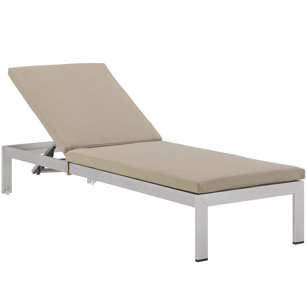 Shore 3 Piece Outdoor Patio Aluminum Chaise with Cushions. Picture 3