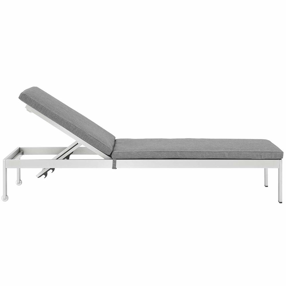 Shore 3 Piece Outdoor Patio Aluminum Chaise with Cushions. Picture 5