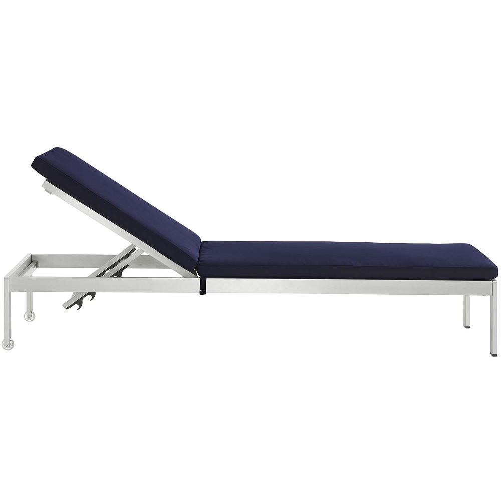 Shore 3 Piece Outdoor Patio Aluminum Chaise with Cushions. Picture 4