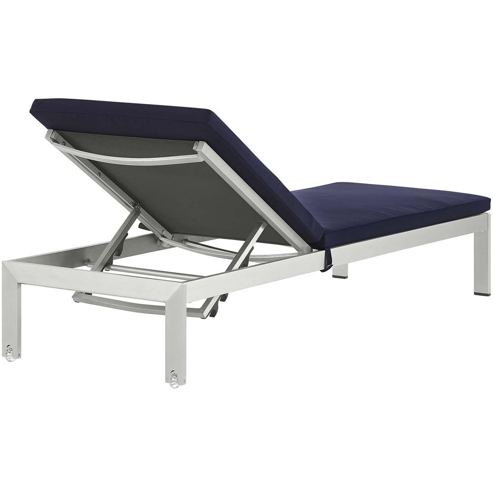 Shore 3 Piece Outdoor Patio Aluminum Chaise with Cushions. Picture 6