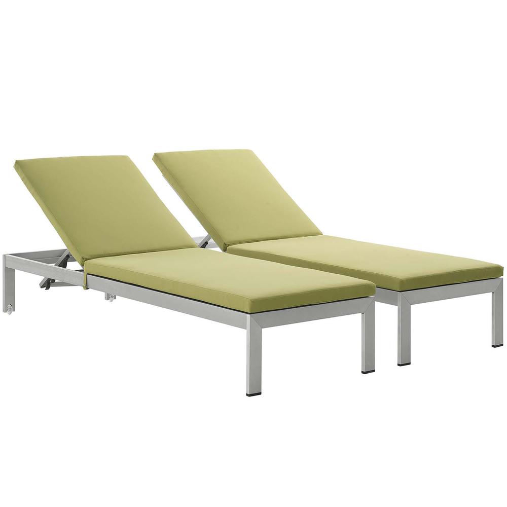 Shore Chaise with Cushions Outdoor Patio Aluminum Set of 2. Picture 1