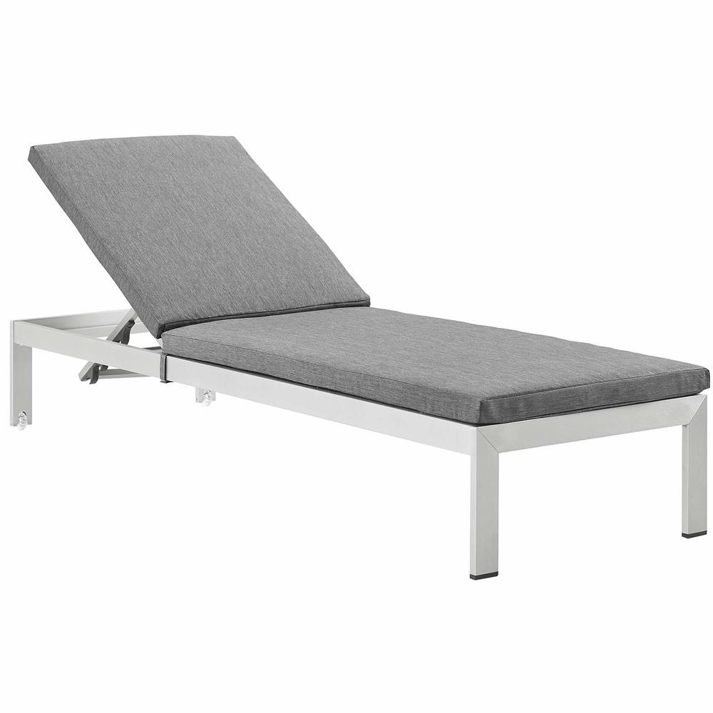 Shore Chaise with Cushions Outdoor Patio Aluminum Set of 6. Picture 2
