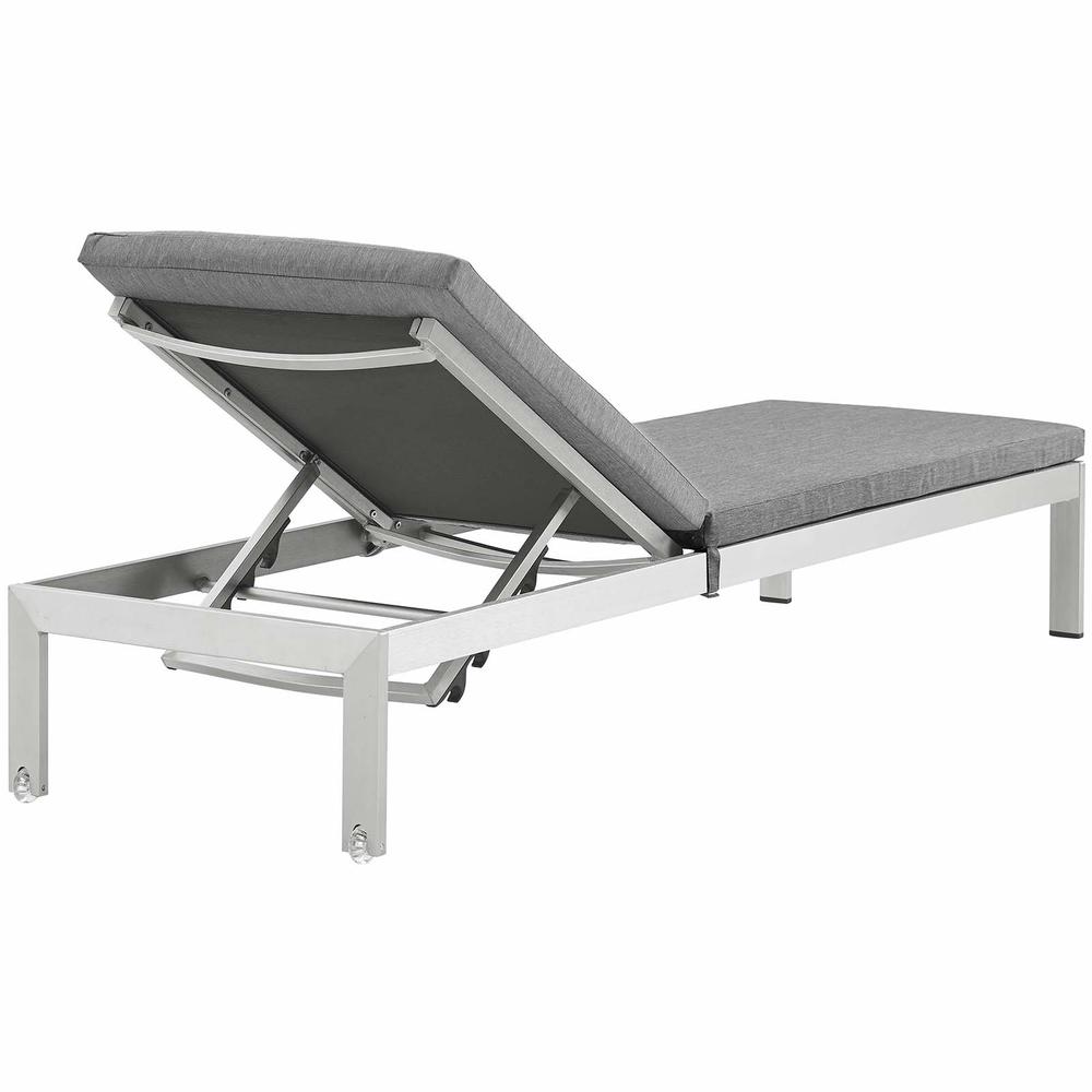 Shore Chaise with Cushions Outdoor Patio Aluminum Set of 6. Picture 4