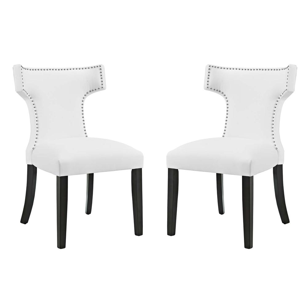 Curve Dining Side Chair Vinyl Set of 2. Picture 1