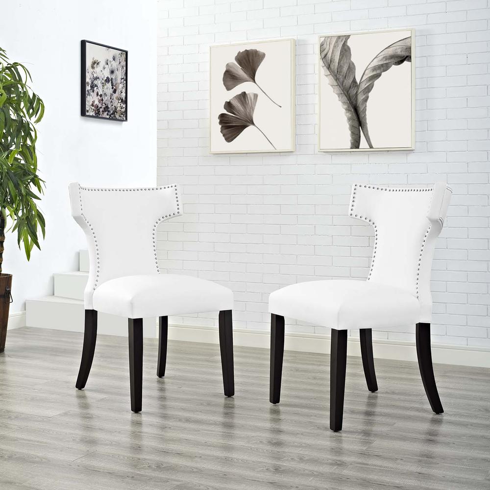 Curve Dining Side Chair Vinyl Set of 2. Picture 6