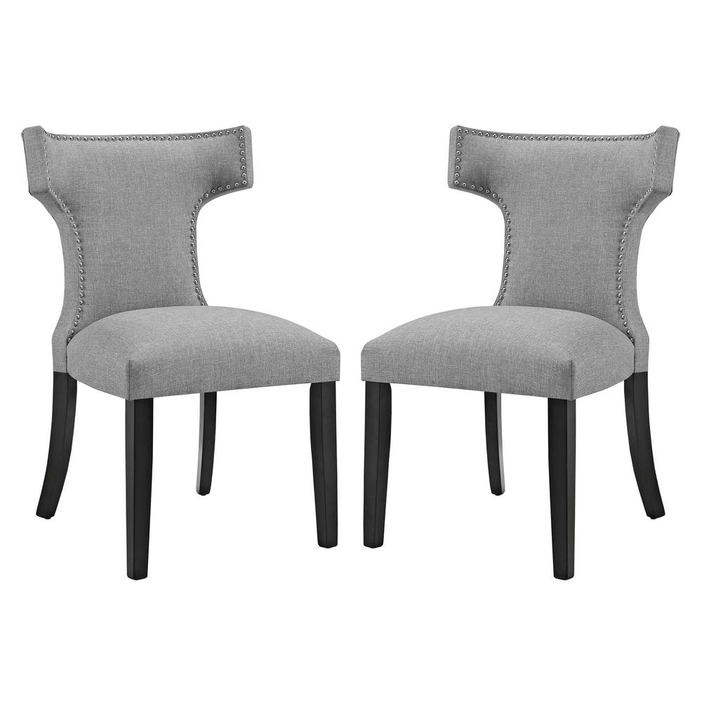 Curve Dining Side Chair Fabric Set of 2. Picture 1