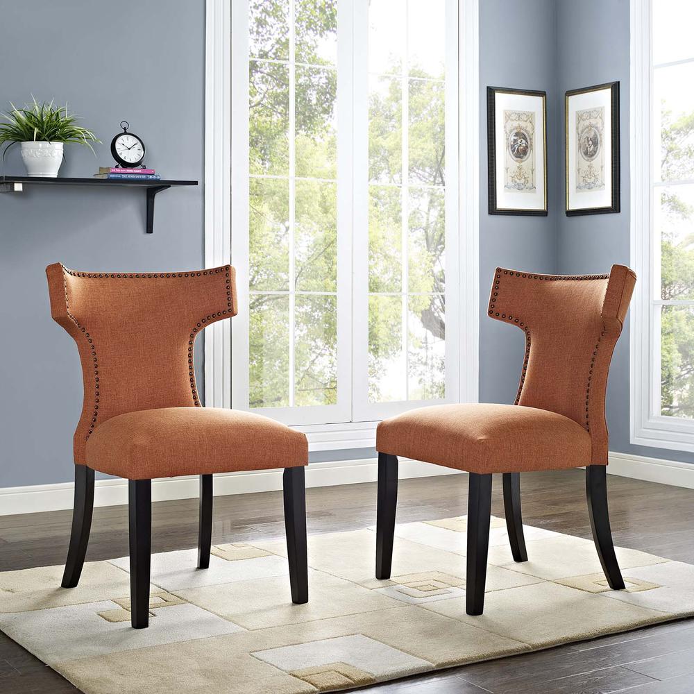 Curve Dining Side Chair Fabric Set of 2. Picture 6