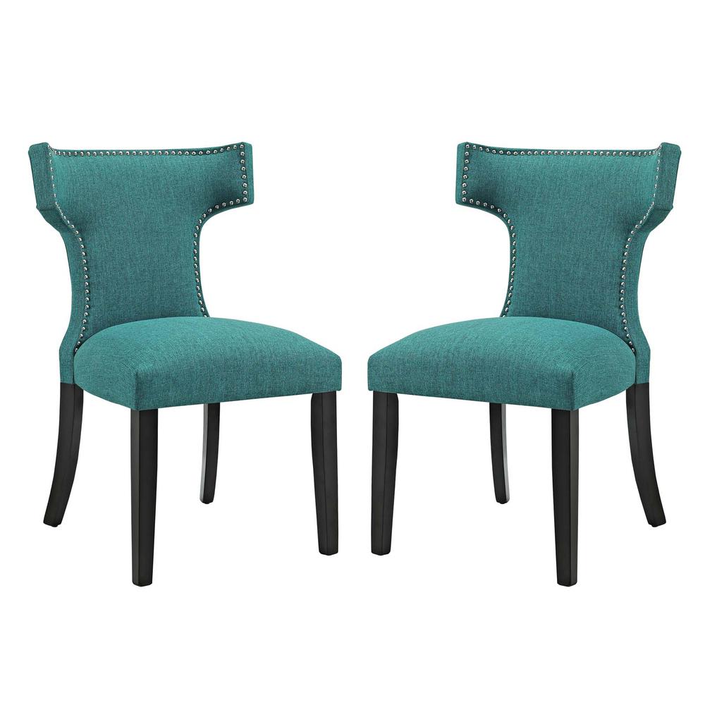 Curve Dining Side Chair Fabric Set of 2. Picture 1