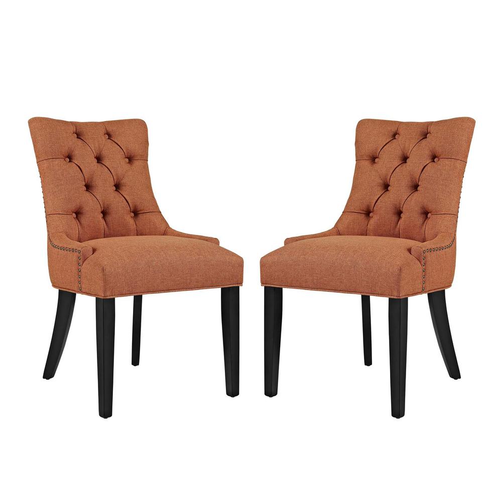 Regent Dining Side Chair Fabric Set of 2 - Orange EEI-2743-ORA-SET. The main picture.