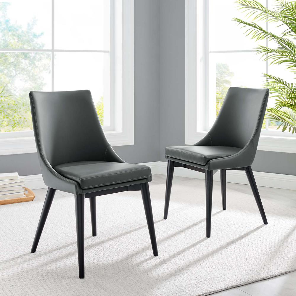 Viscount Dining Side Chair Vinyl Set of 2. Picture 9