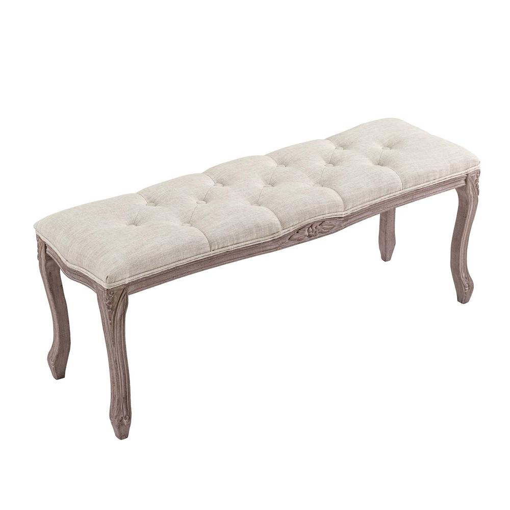 Regal Vintage French Upholstered Fabric Bench. Picture 2