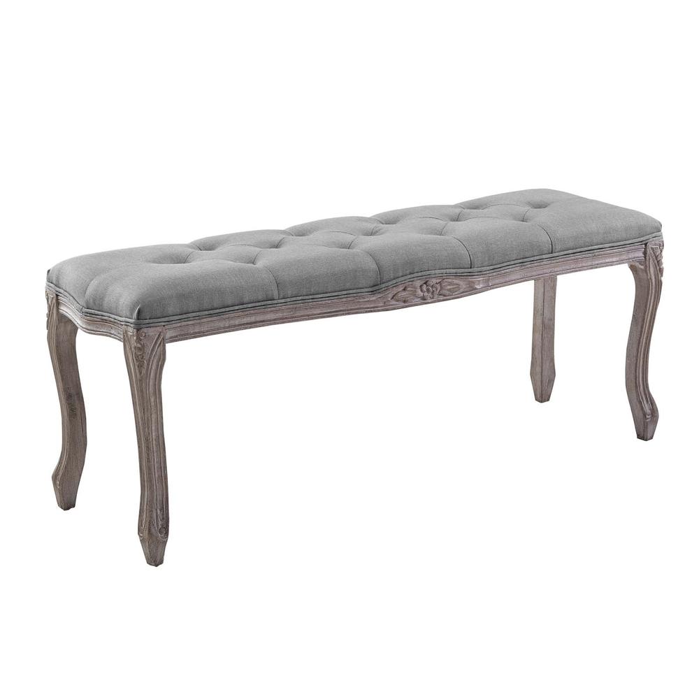 Regal Vintage French Upholstered Fabric Bench. Picture 1