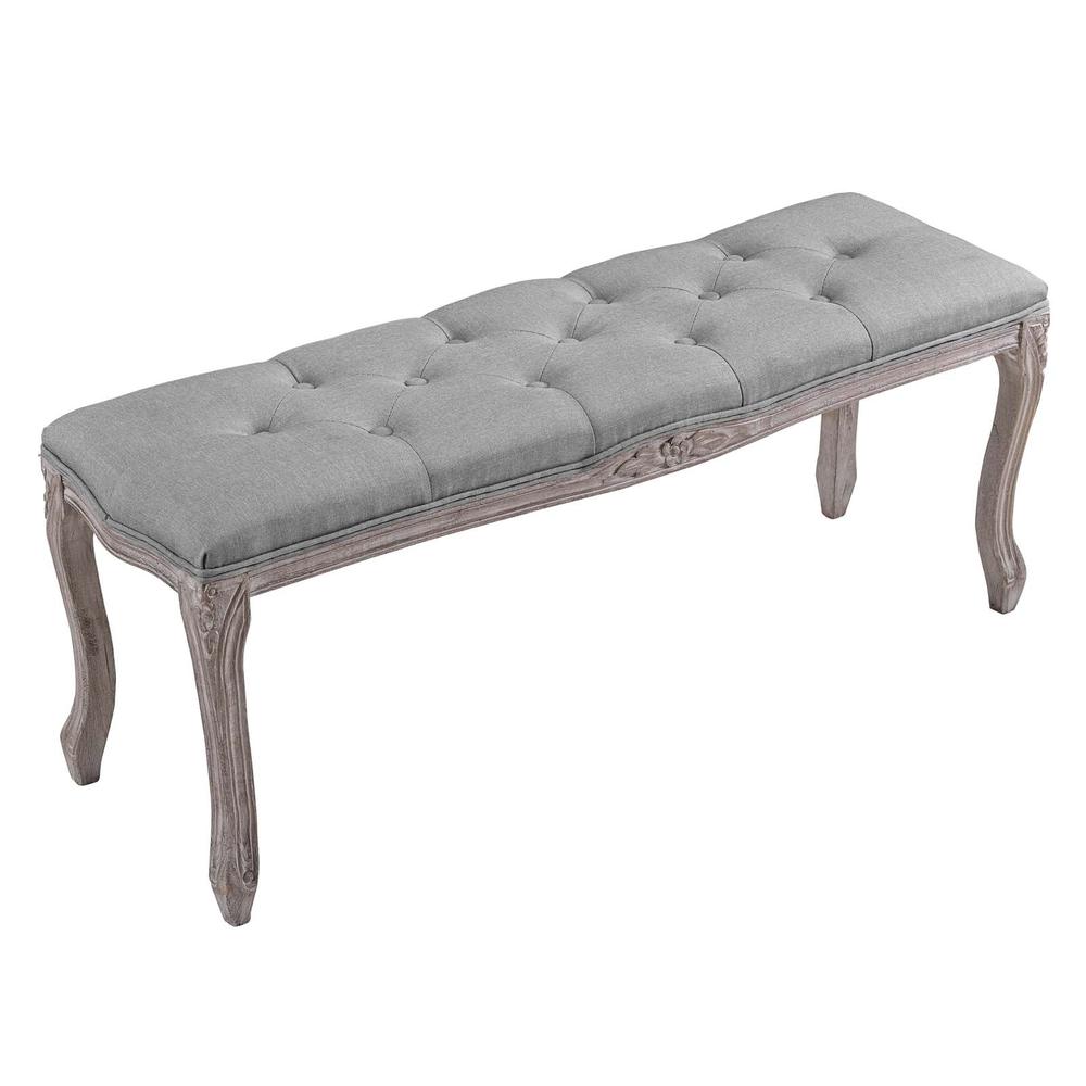 Regal Vintage French Upholstered Fabric Bench. Picture 2