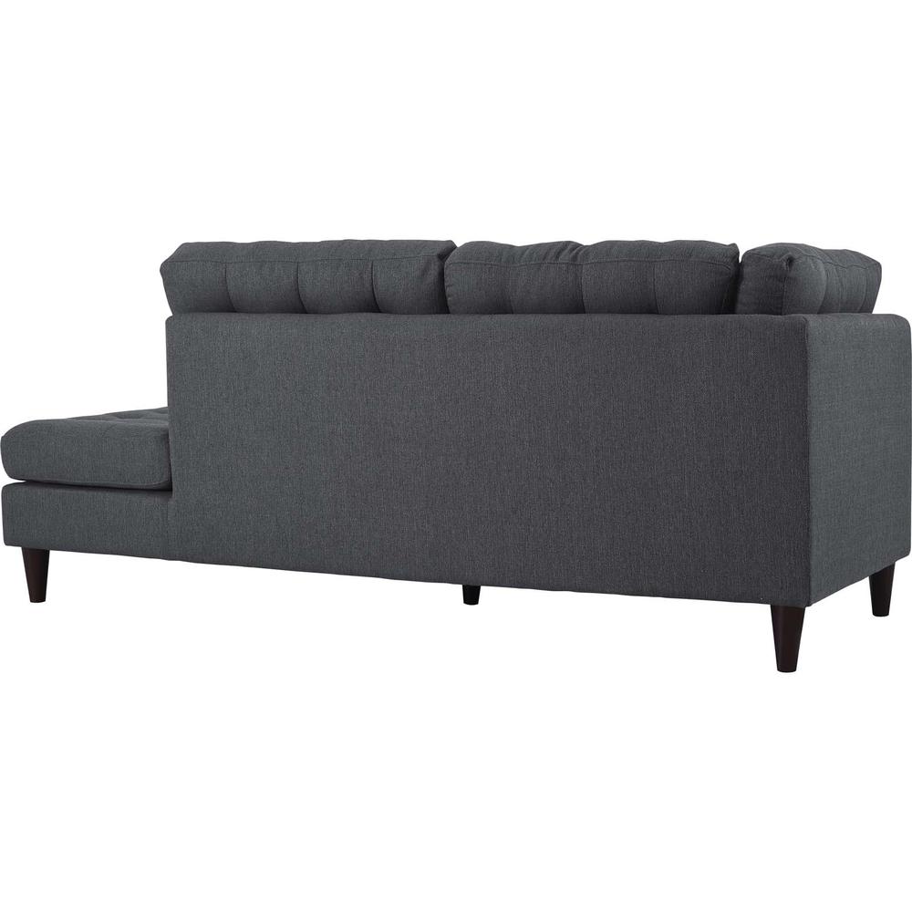 Empress 2 Piece Upholstered Fabric Right Facing Bumper Sectional. Picture 7