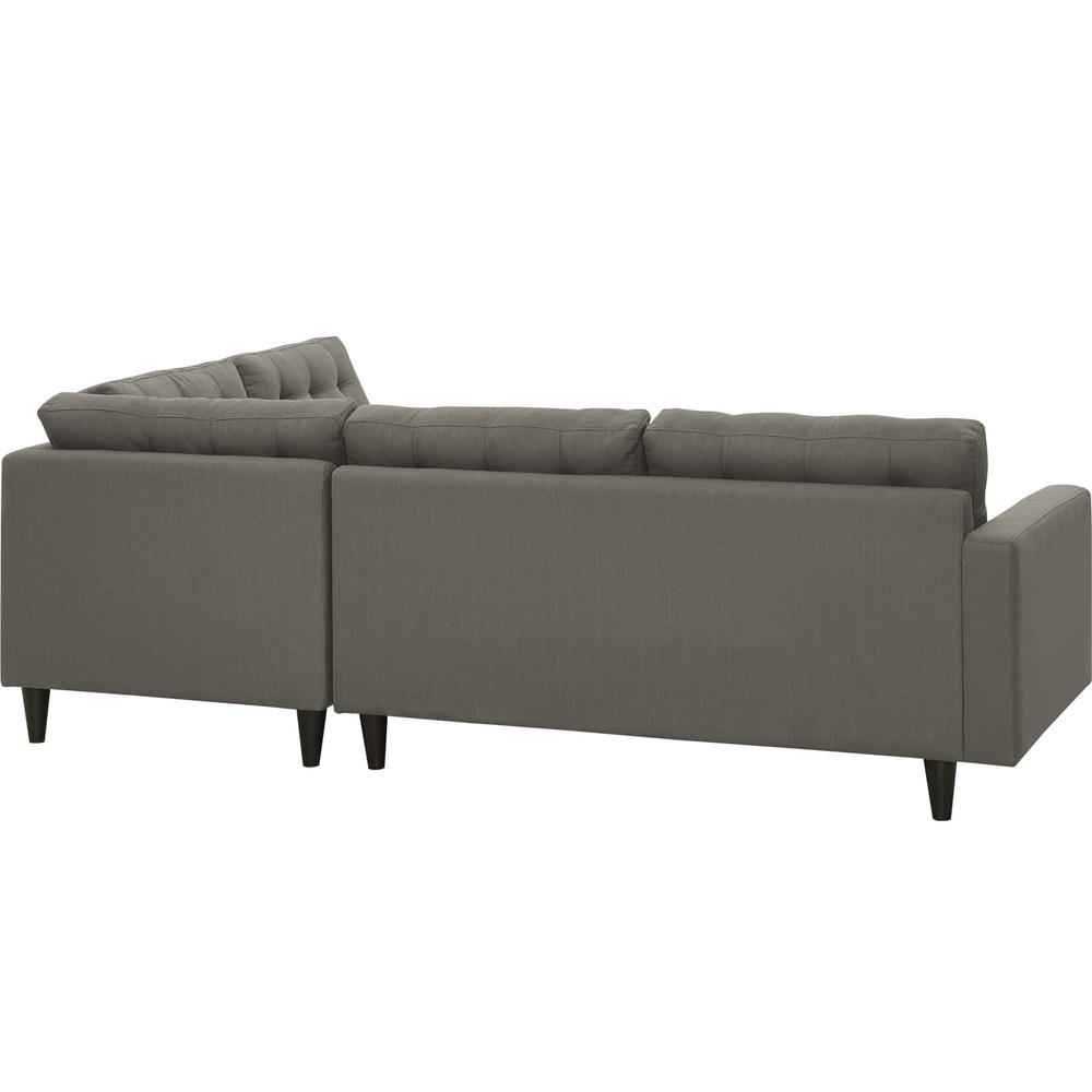 Empress 2 Piece Upholstered Fabric Right Facing Bumper Sectional. Picture 2