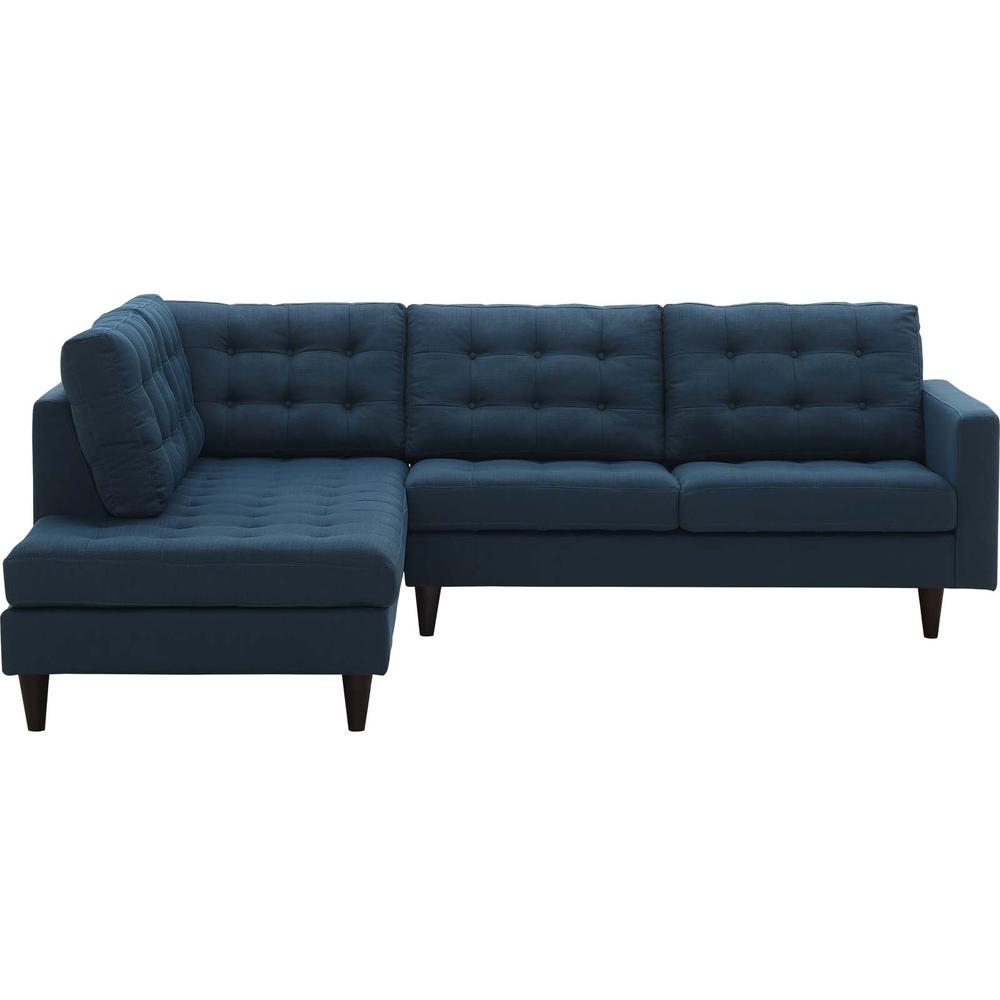Empress 2 Piece Upholstered Fabric Left Facing Bumper Sectional. The main picture.