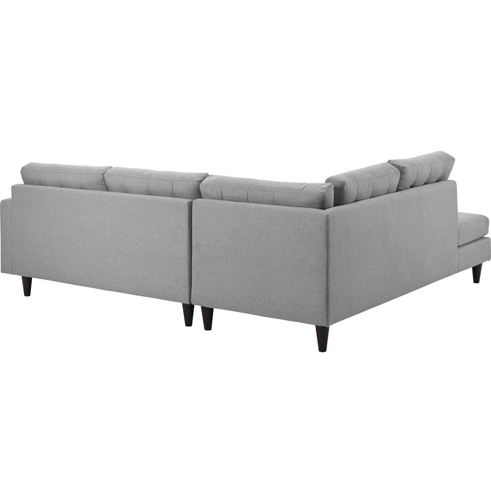 Empress 2 Piece Upholstered Fabric Left Facing Bumper Sectional. Picture 2