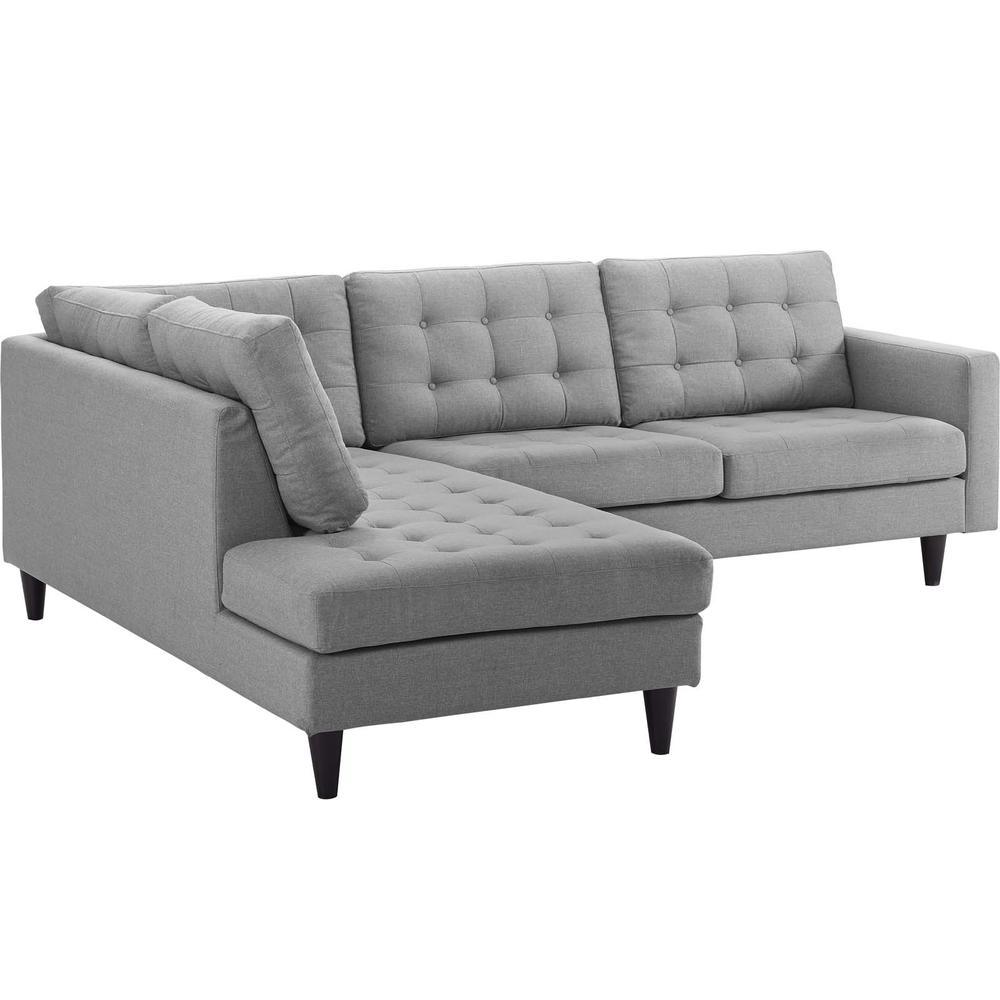 Empress 2 Piece Upholstered Fabric Left Facing Bumper Sectional. Picture 3
