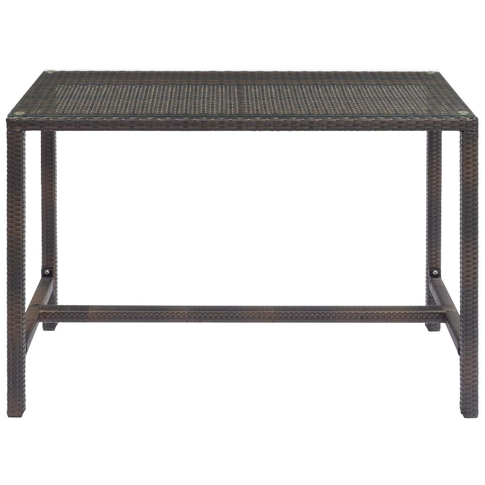 Conduit Outdoor Patio Wicker Rattan Large Bar Table. Picture 2