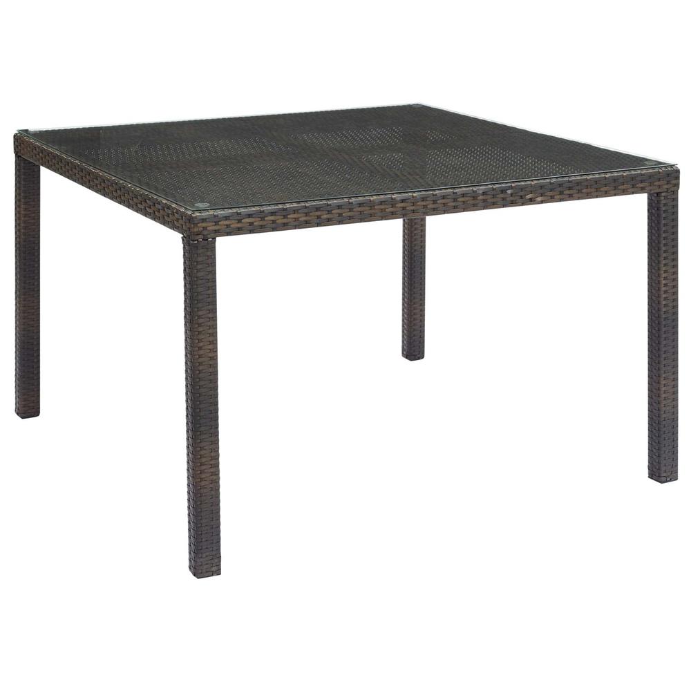 Conduit 47" Outdoor Patio Wicker Rattan Dining Table. Picture 1
