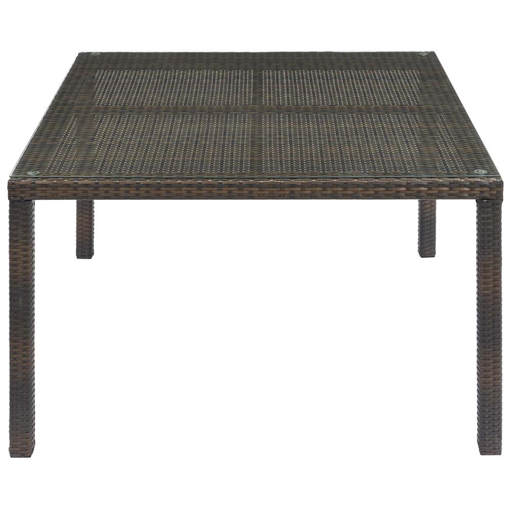 Conduit 47" Outdoor Patio Wicker Rattan Dining Table. Picture 2