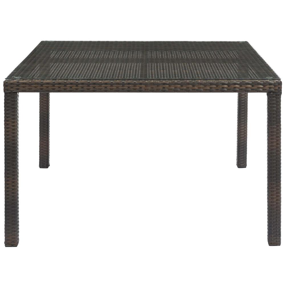 Conduit 47" Outdoor Patio Wicker Rattan Dining Table. Picture 3